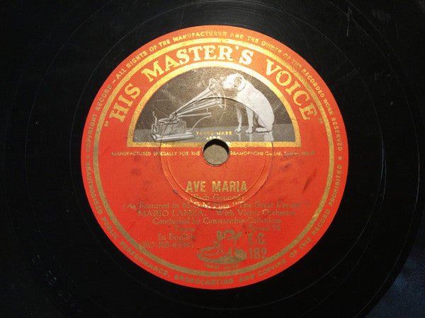 Mario Lanza : Vesti La Giubba (On With The Play) / Ave Maria (Shellac, 10")