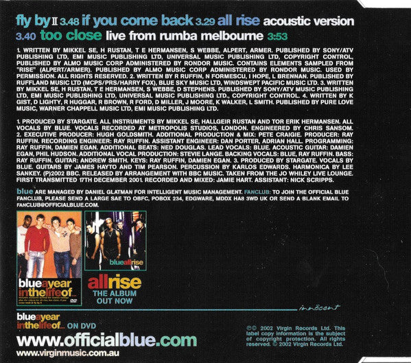 Blue (5) : Fly By II / If You Come Back E.P. (CD, EP, Single)