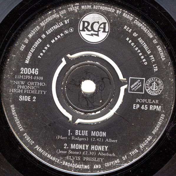 Elvis Presley : Blue Moon (7", EP)