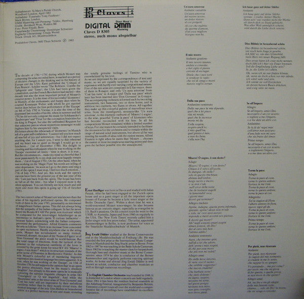 Wolfgang Amadeus Mozart, Ernst Haefliger, English Chamber Orchestra , Leitung Jörg Ewald Dähler : Mozart Arien (LP, Gat)