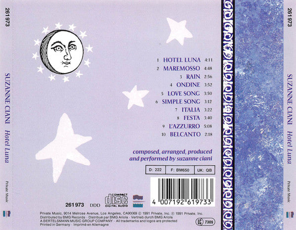 Suzanne Ciani : Hotel Luna (CD, Album)
