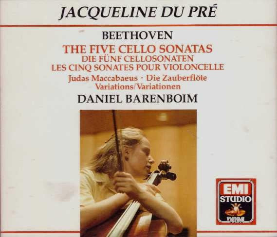 Jacqueline Du Pré, Ludwig van Beethoven, Daniel Barenboim : The Five Cello Sonatas, Variations (2xCD, Album, RE, RM)