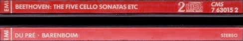 Jacqueline Du Pré, Ludwig van Beethoven, Daniel Barenboim : The Five Cello Sonatas, Variations (2xCD, Album, RE, RM)