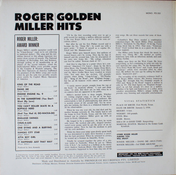 Roger Miller : Golden Hits (LP, Comp)