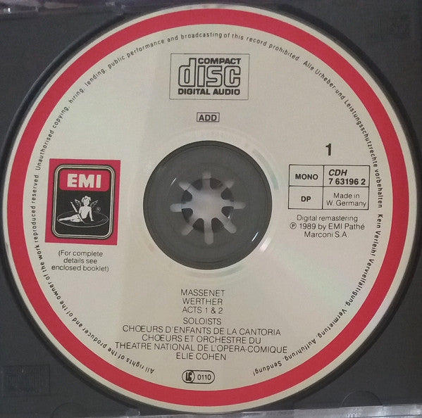Massenet* | Georges Thill | Ninon Vallin | Germaine Féraldy, Marcel Roque, Choeurs* et Orchestre Du Théâtre National De L'Opéra-Comique, Elie Cohen : Werther (2xCD, Album, Mono, RE, RM)