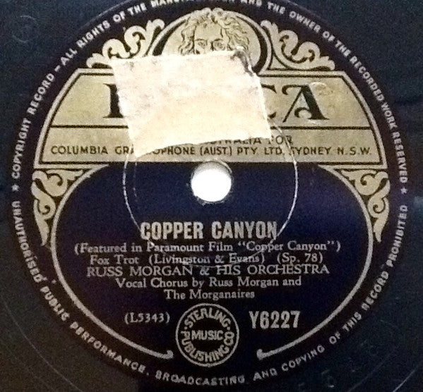 Russ Morgan And His Orchestra : Copper Canyon / Home Town Band (Shellac, 10")