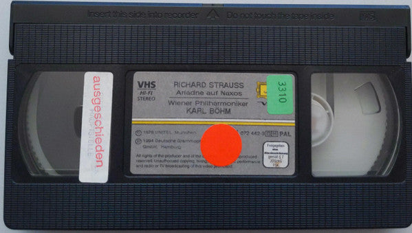 Strauss*, Janowitz*, Gruberova*, Baltsa*, King*, Walter Berry, Karl Böhm : Ariadne Auf Naxos (VHS, PAL)