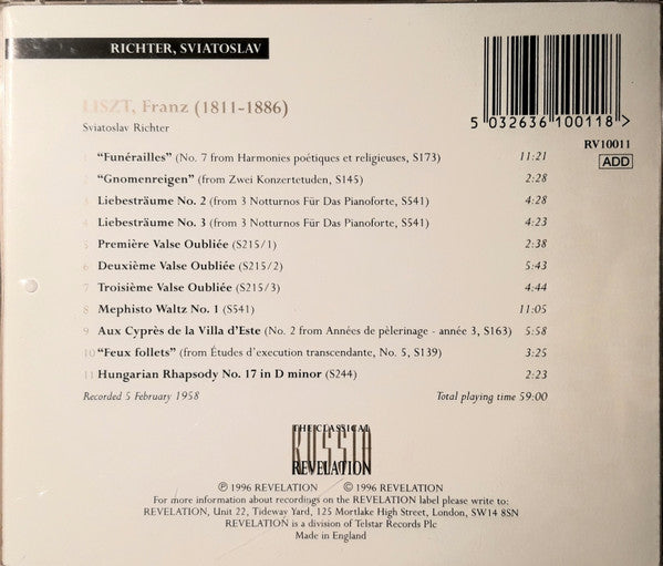 Sviatoslav Richter, Franz Liszt : Piano Works (CD)