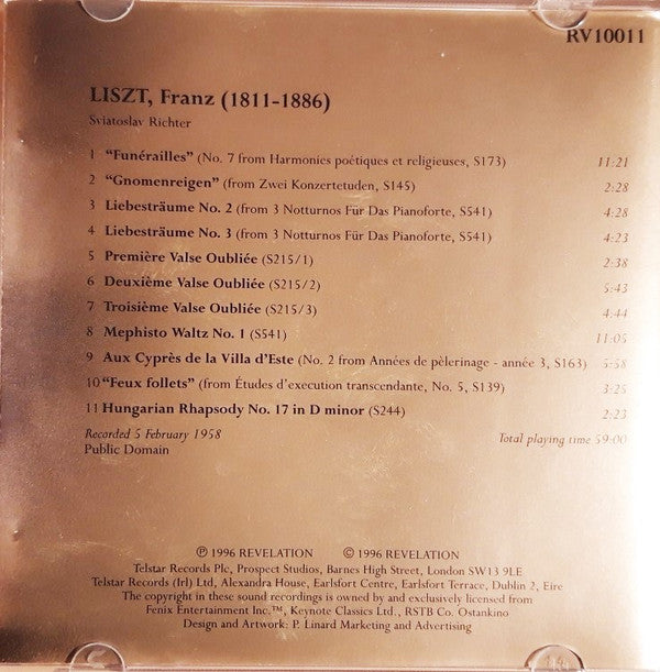 Sviatoslav Richter, Franz Liszt : Piano Works (CD)