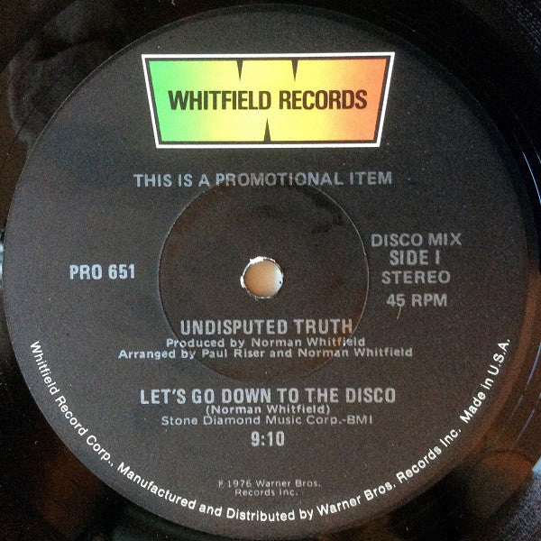 The Undisputed Truth : Let's Go Down To The Disco / You + Me = Love (12", Promo)