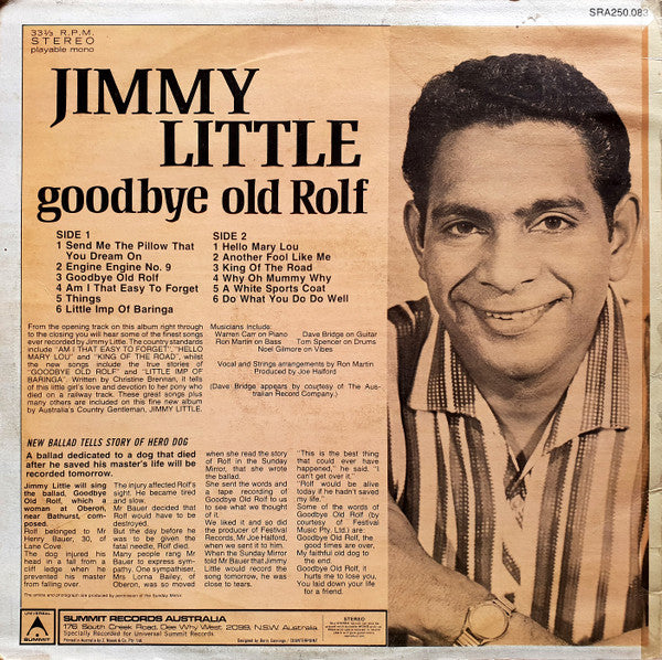 Jimmy Little : Goodbye Old Rolf (LP, Album, RE)