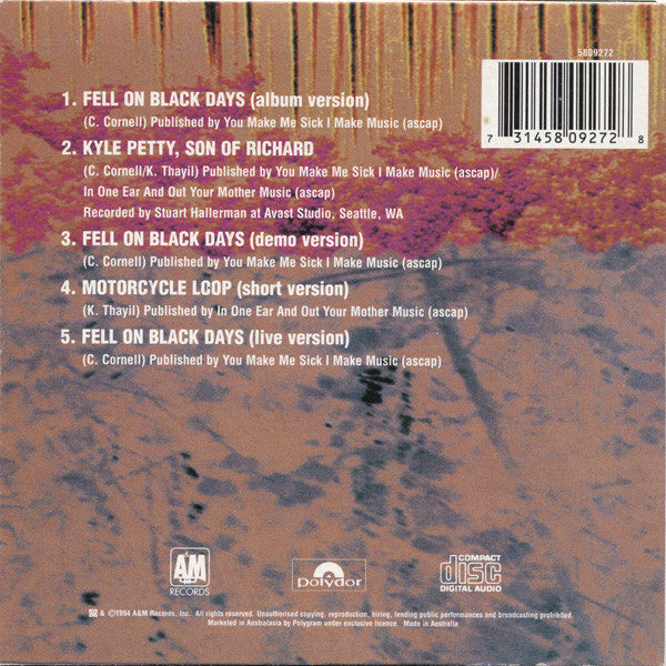 Soundgarden : Fell On Black Days (CD, Single, Car)