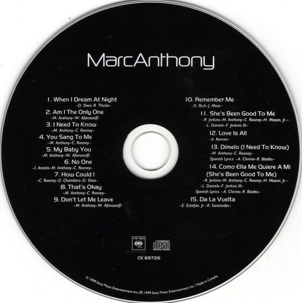 Marc Anthony : Marc Anthony (CD, Album)
