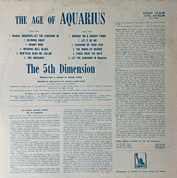 The 5th Dimension* : The Age Of Aquarius (LP, Album)