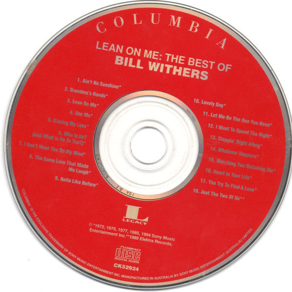 Bill Withers : Lean On Me: The Best Of Bill Withers (CD, Comp)