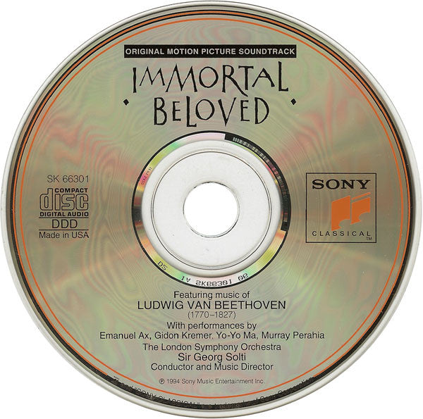 Ludwig Van Beethoven / Sir Georg Solti*, Emanuel Ax, Pamela Frank, Gidon Kremer, Yo-Yo Ma, Murray Perahia, The London Symphony Orchestra* : Immortal Beloved (Original Motion Picture Soundtrack) (CD)