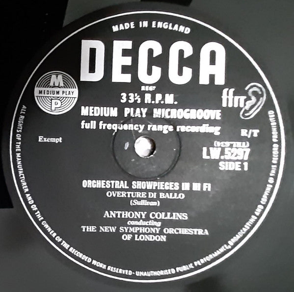 Anthony Collins (2) Conducting The New Symphony Orchestra Of London : Orchestral Showpieces In Hi-Fi (10")