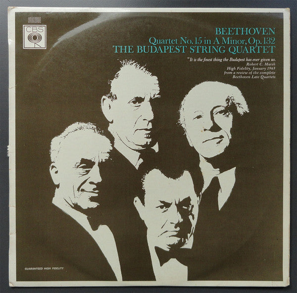Ludwig van Beethoven, Budapest String Quartet : Quartet No. 15 In A Minor, Op. 132 (LP, Mono)
