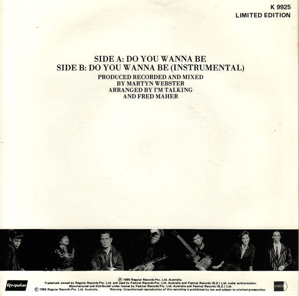 I'm Talking : Do You Wanna Be (7", Single, Ltd)