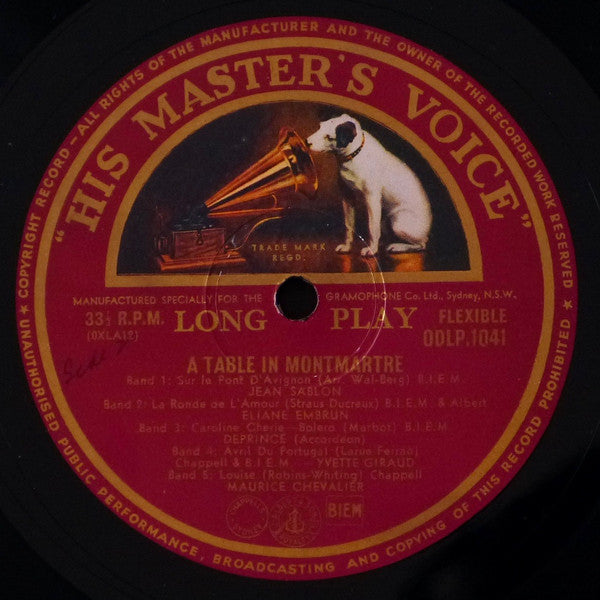 Various : A Table In Montmartre (10", Comp, Mono)