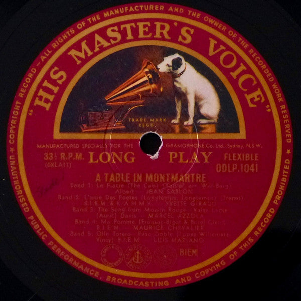 Various : A Table In Montmartre (10", Comp, Mono)