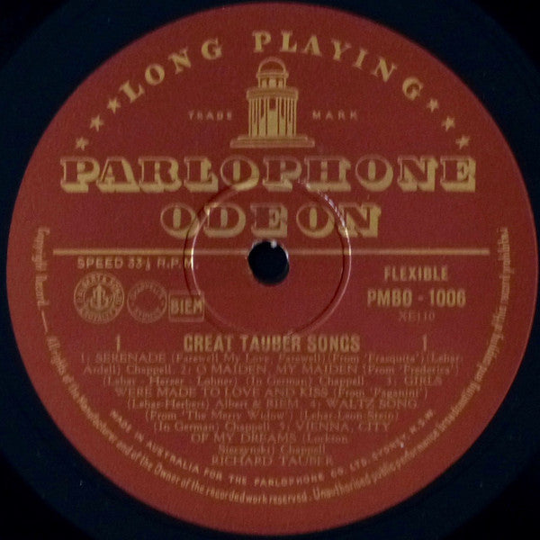 Richard Tauber : Great Tauber Songs (10", Comp, Mono)