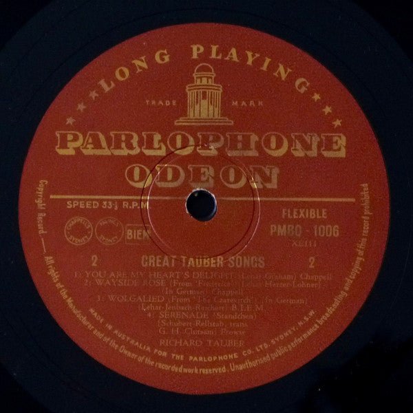 Richard Tauber : Great Tauber Songs (10", Comp, Mono)