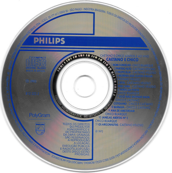 Caetano* & Chico* : Juntos E Ao Vivo (CD, Album, Ltd, RE, RM)