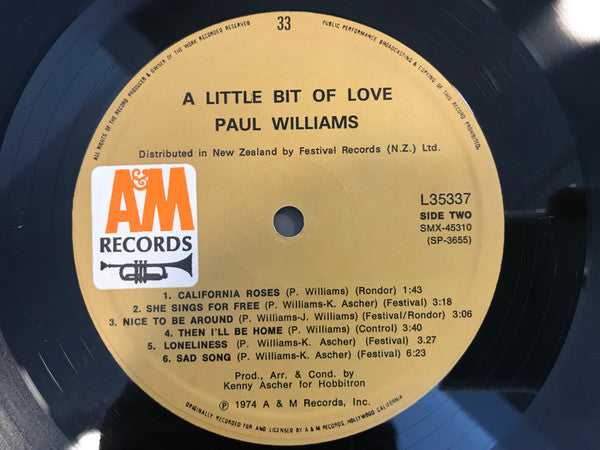 Paul Williams (2) : A Little Bit Of Love (LP, Album, Promo)