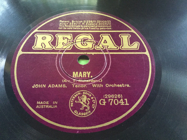 John Adams (35) : Mary / Mary Of Argyle (Shellac, 10", RE)