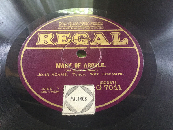 John Adams (35) : Mary / Mary Of Argyle (Shellac, 10", RE)