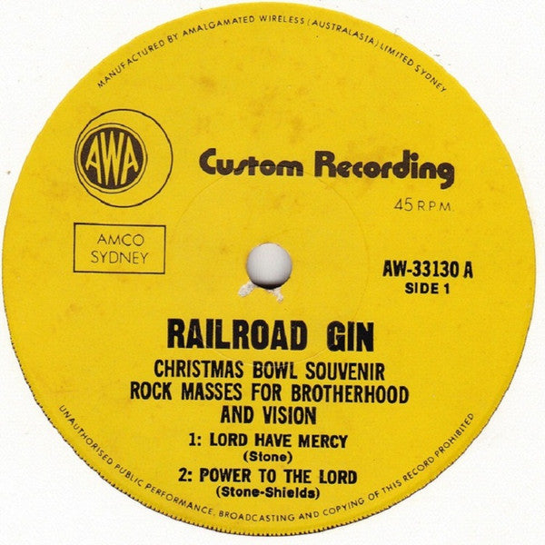Railroad Gin : 	Christmas Bowl Souvenir - Rock Masses For Brotherhood And Vision (7", EP)