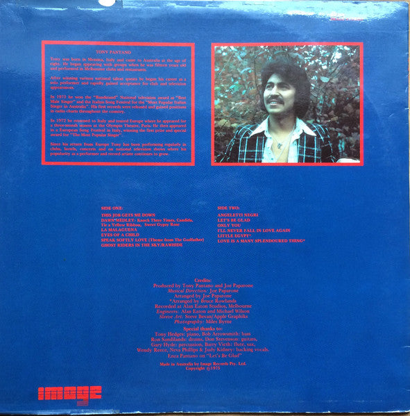 Tony Pantano : Tony Pantano (LP, Album)