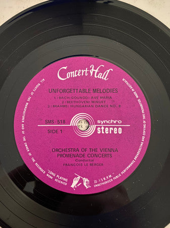 Wiener Promenadenorchester : Unforgettable Melodies (7", Syn)