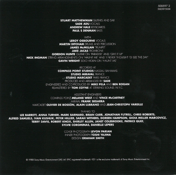 Sade : Stronger Than Pride (CD, Album, RE, RM)