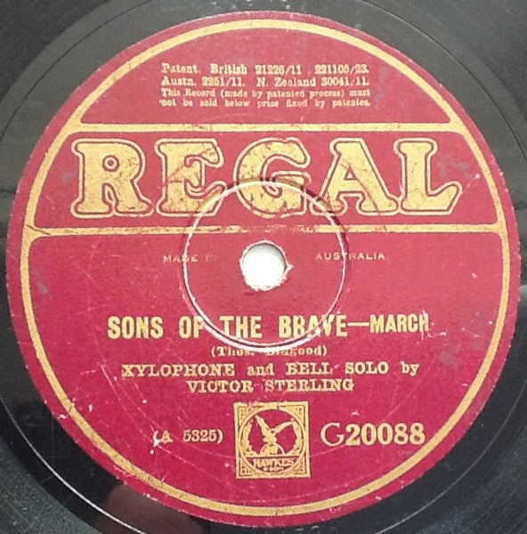 Victor Sterling : Sons Of The Brave / With Sword And Lance (Shellac, 10")