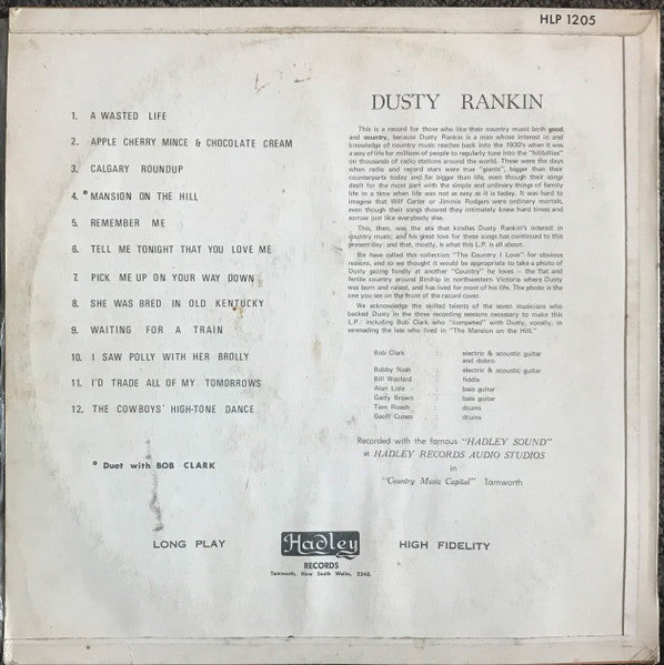 Dusty Rankin : The Country I Love (LP, Album)