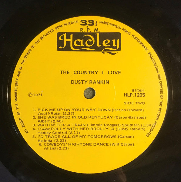 Dusty Rankin : The Country I Love (LP, Album)