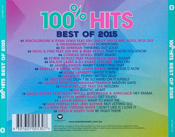 Various : 100% Hits Best Of 2015 (CD, Comp)