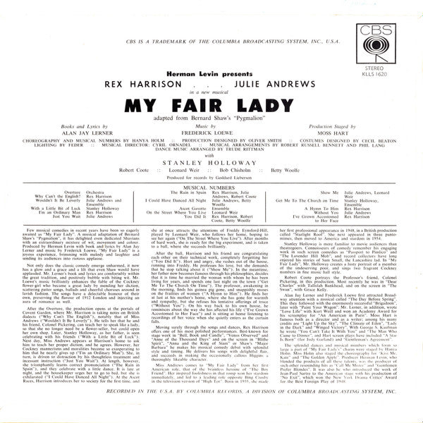 Rex Harrison, Julie Andrews : My Fair Lady (LP, Album, RE)
