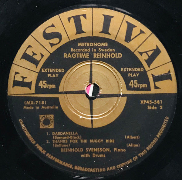 Reinhold Svensson : Ragtime Reinhold (7", EP)