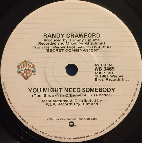 Randy Crawford : You Might Need Somebody (7", Single)