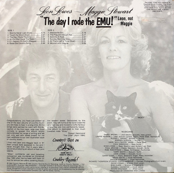 Leon Lowes With Maggie Stewart (4) : The Day I Rode The Emu! (LP, Album)