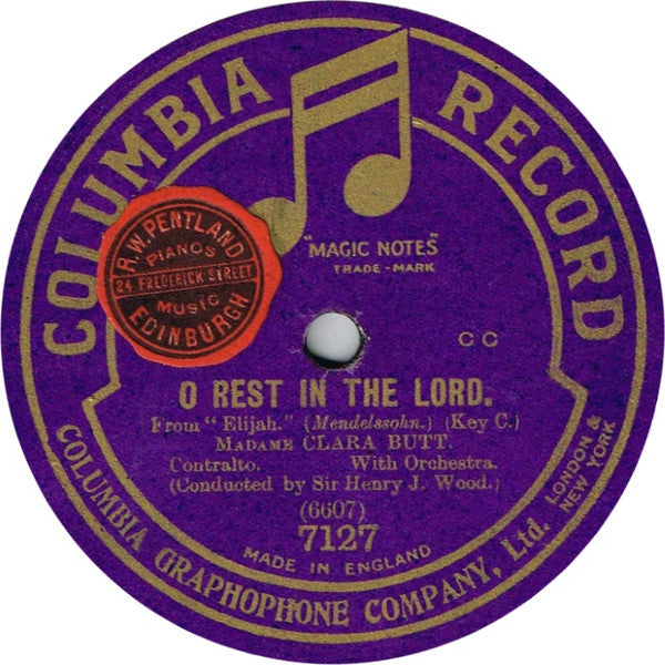 Clara Butt : O Rest In The Lord (Shellac, 12", S/Sided)