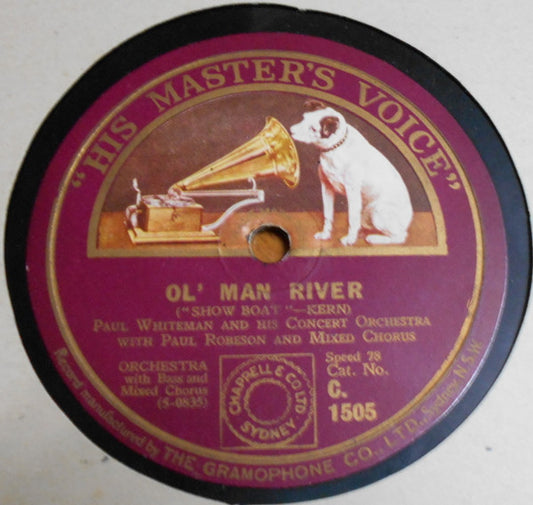 Paul Whiteman & His Concert Orchestra : Ol' Man River / Show Boat - Selections (Shellac, 12")