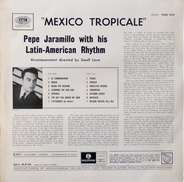 Pepe Jaramillo With His Latin American Rhythm* : Mexico Tropicale (LP, Mono, RE)