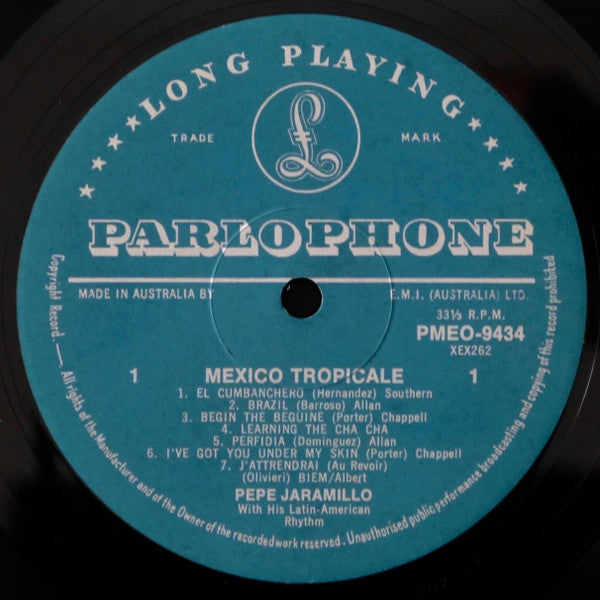 Pepe Jaramillo With His Latin American Rhythm* : Mexico Tropicale (LP, Mono, RE)