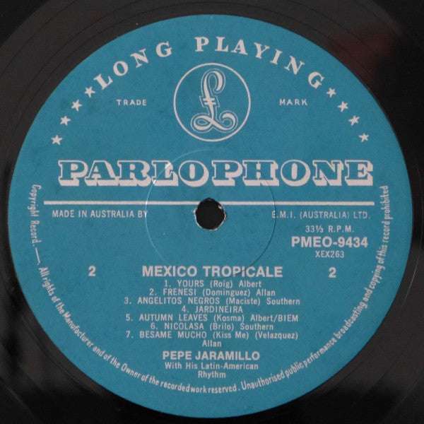 Pepe Jaramillo With His Latin American Rhythm* : Mexico Tropicale (LP, Mono, RE)