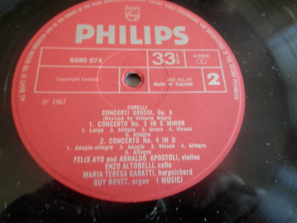 Corelli*, I Musici : Concerti Grossi Op.6 (Nr.1-4) (LP, RE)
