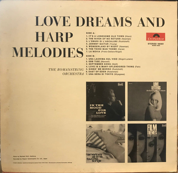 The Romanstring Orchestra : Love Dreams And Harp Melodies (LP)